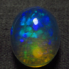 12.80 cts - Welo ETHIOPIAN OPAL -Oval Cut Cabochon 14x17.5 mm Gorgeous Blue Greeb Mix Fire Transparent